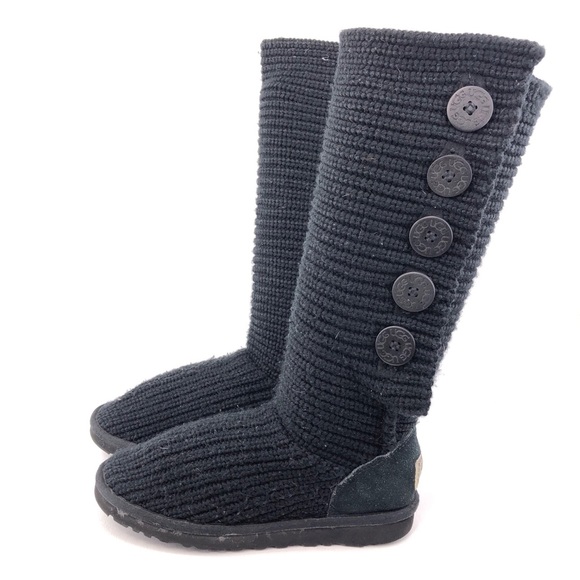 UGG Classic Cardy 5 Button Tall Knit Winter Boots 8